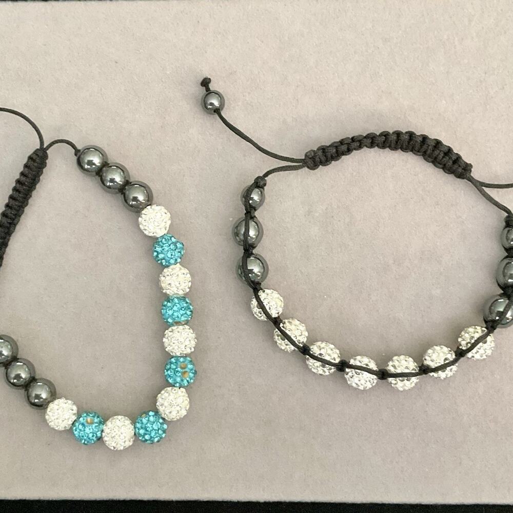 UNISEX -2 Adjustable Shamballa Bracelets/ Pre-Loved